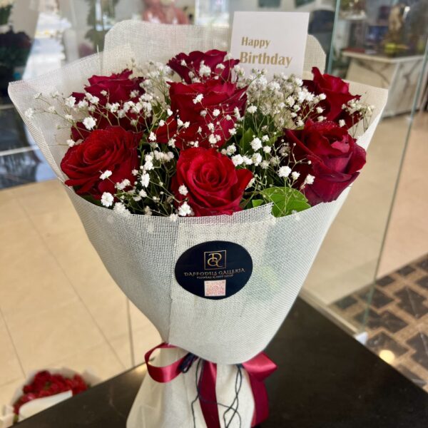 Ruby Red Birthday Rose Bouquet