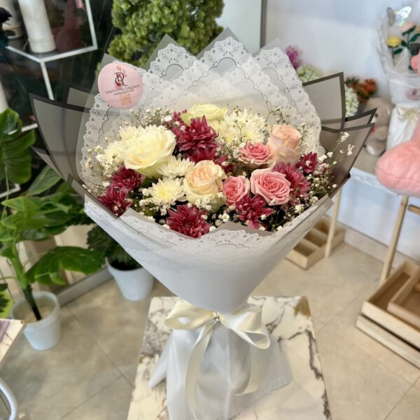 Lace Romance Mixed Flower Bouquet