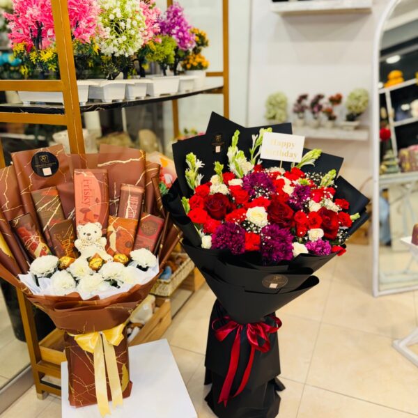 Royal Crimson & Purple Birthday Bouquet