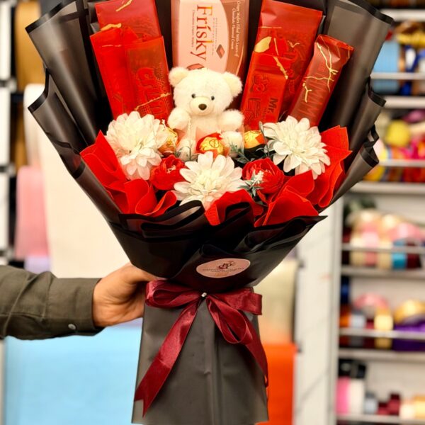 Sweet Elegance Chocolate & Teddy Bouquet