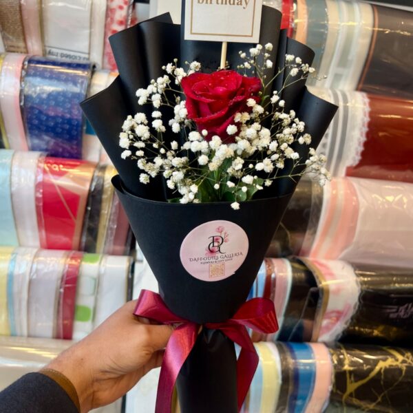 Single Red Rose Elegance Bouquet
