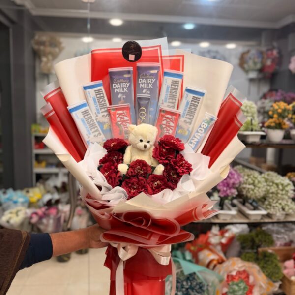 Sweet Elegance Chocolate & Teddy Bouquet