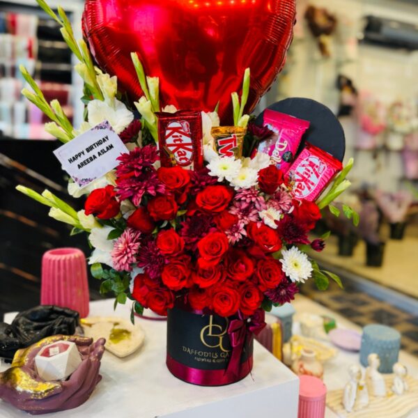 Heartfelt Red Rose & Chocolate Birthday Box