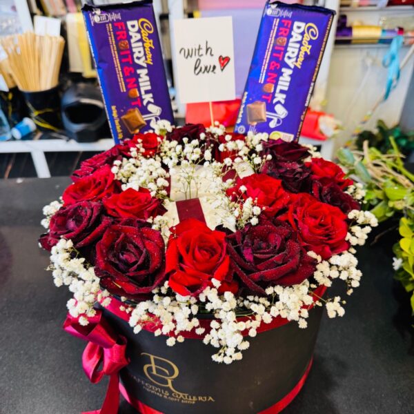 Velvet Roses & Chocolate Hat Box