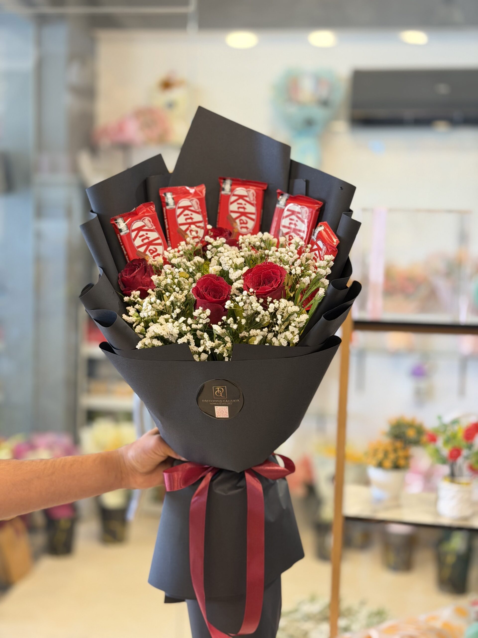 IMG_5316 Red Roses & KitKat Chocolate Bouquet - Image 1